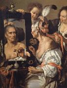 Bernardo Strozzi Woman at the mirror painting
